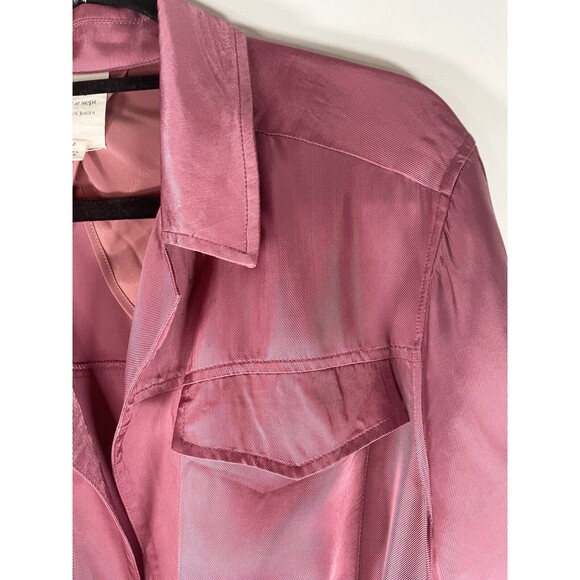 Rare Cinq a Sept Anthropologie Mathieu Twill Utility w/ Ribbons Jacket Size M - Picture 4 of 16